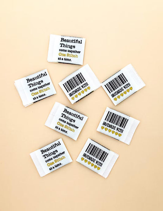 Barcode Folded Woven Labels Woven Labels
