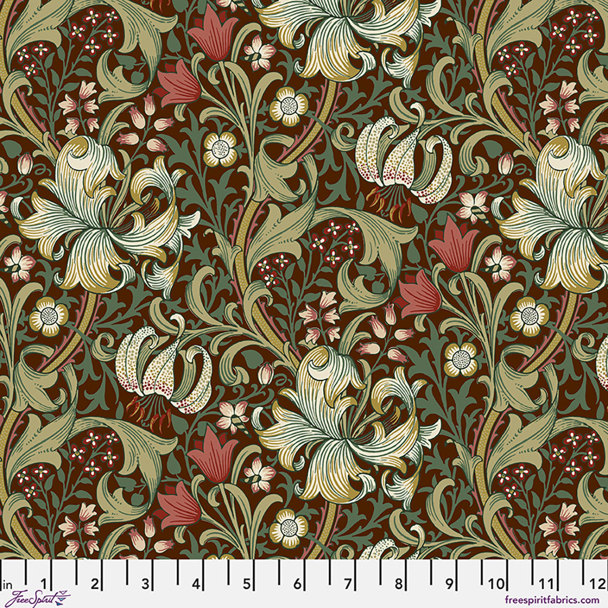 Suffolk Holiday by Morris & Co: Golden Lily in Ruby
