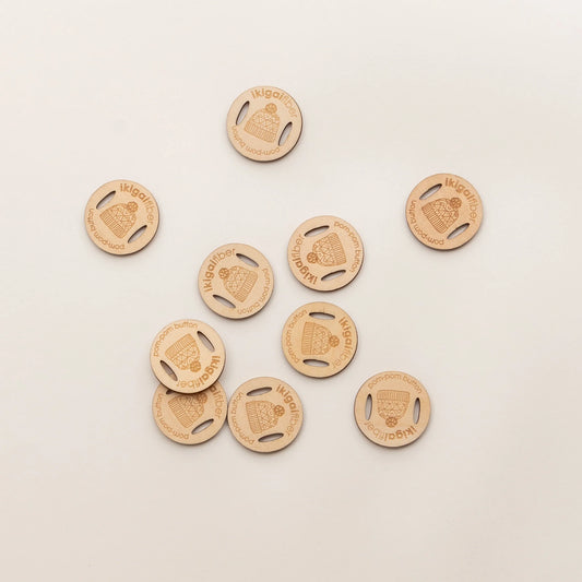 Wooden Pom Pom Button