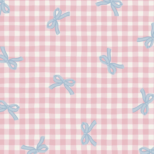 Gingham Oxford Fabric in Pink