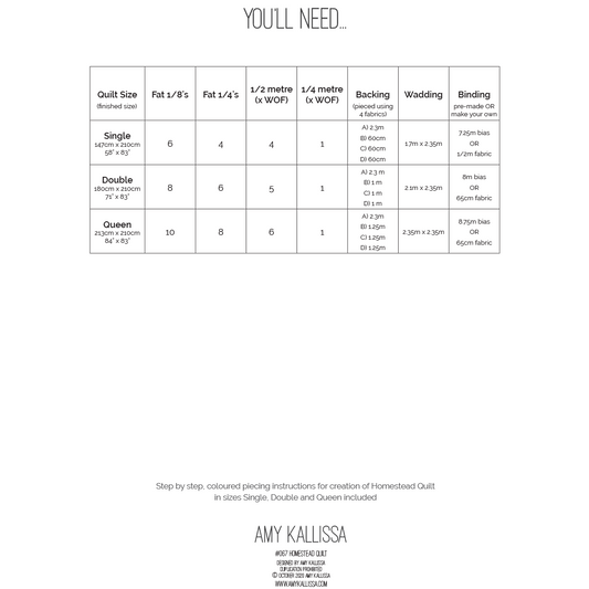 Homestead Quilt Pattern