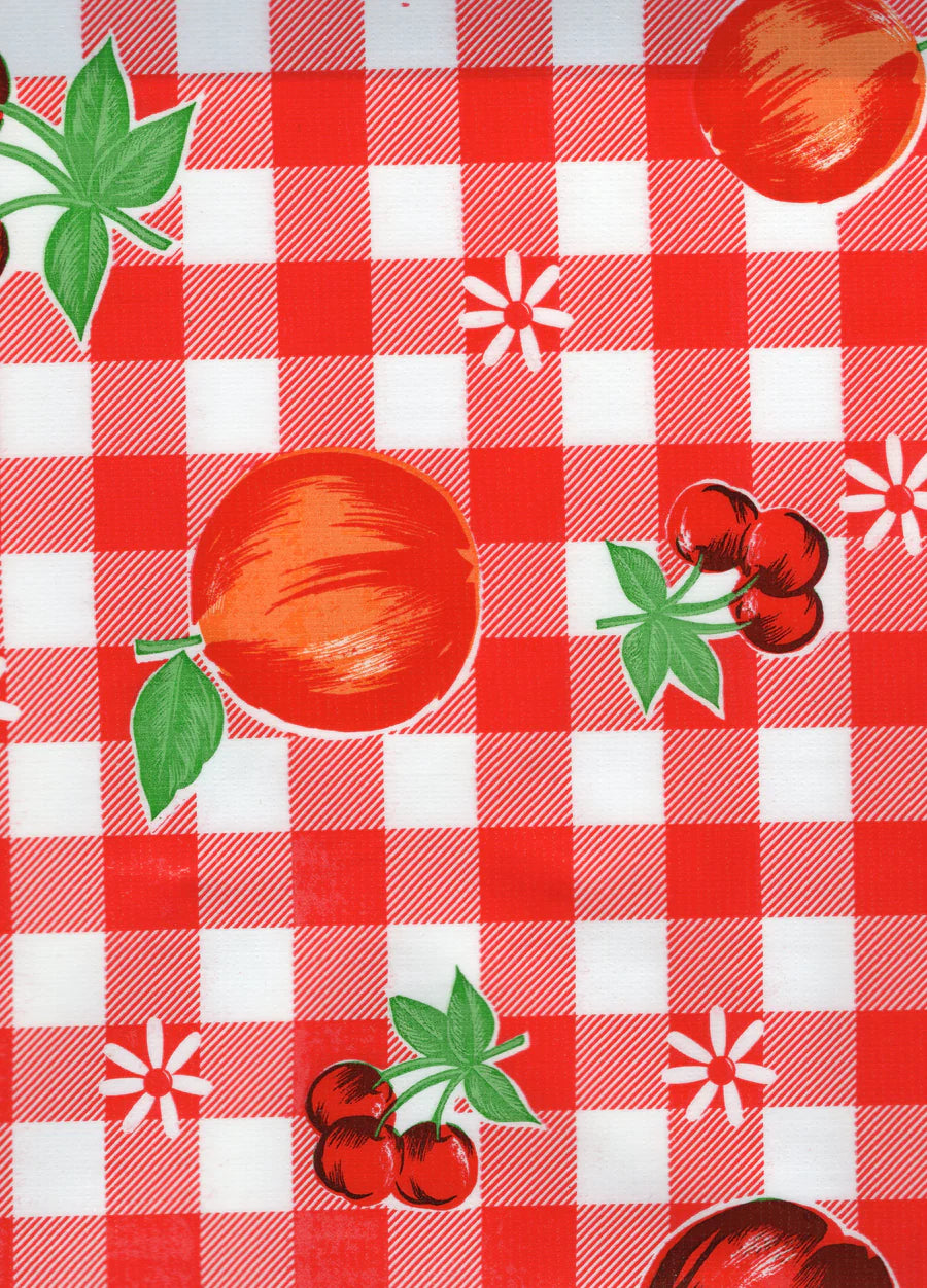 Oilcloth in Plaid Fruit
