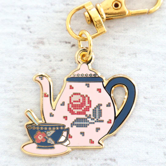 Keyring & Keychain Enamel Charm, Bookshop by Flamingo Toes