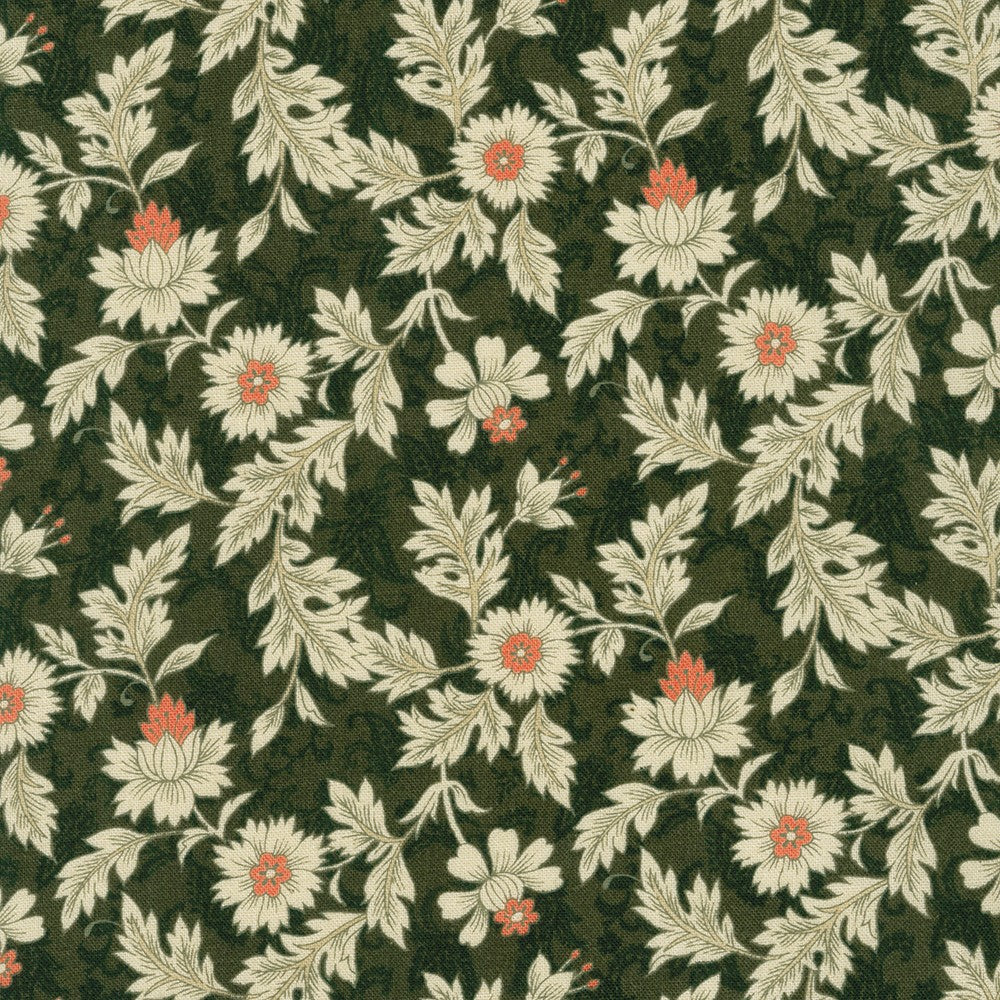 Petite Nostalgia: Leafy Floral in Black