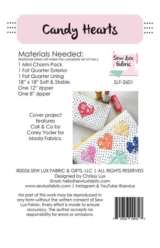 Sew Lux: Candy Hearts Pouch Duo