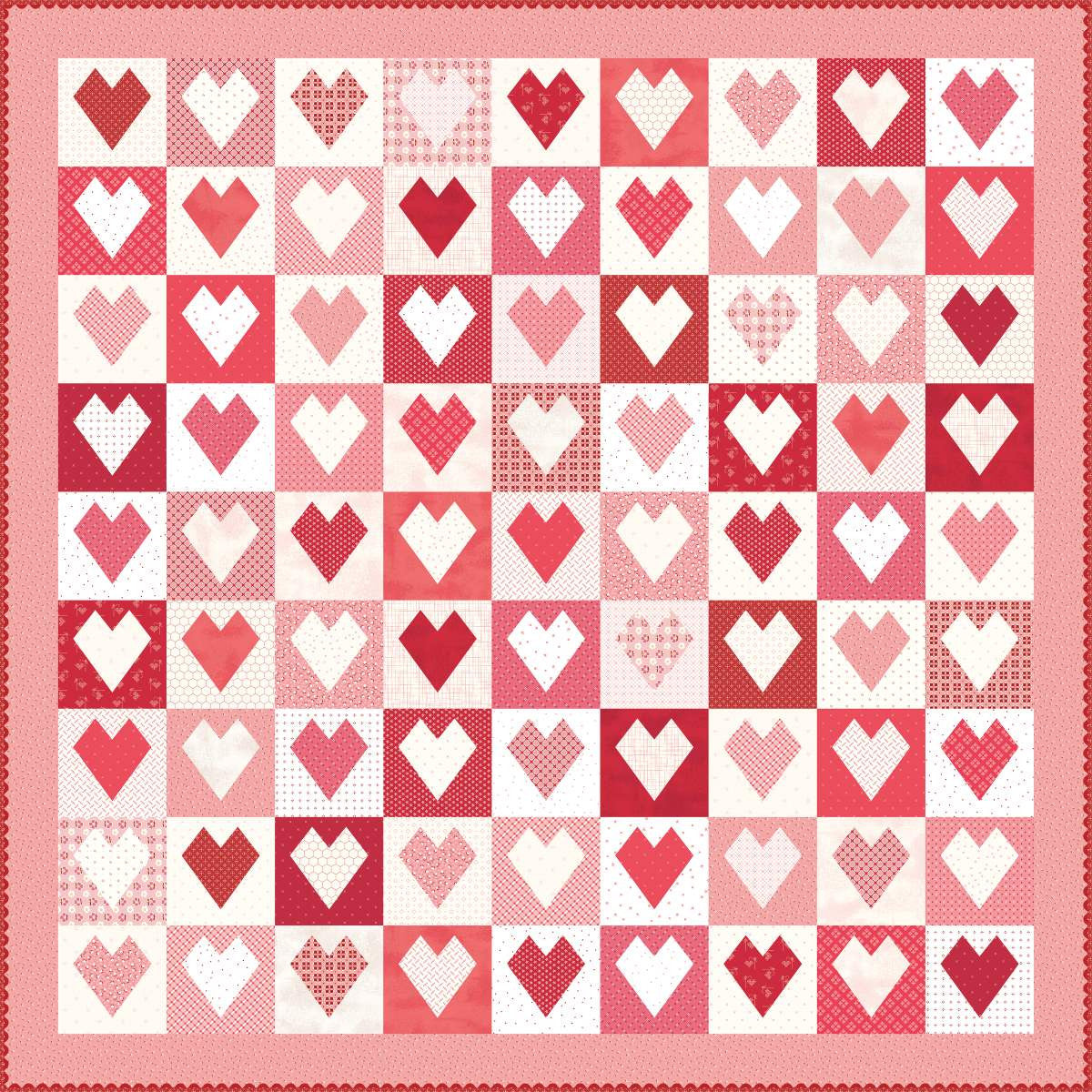 Heart Quilt Paper by Lori Holt - 10" x 10" 42 piece pack