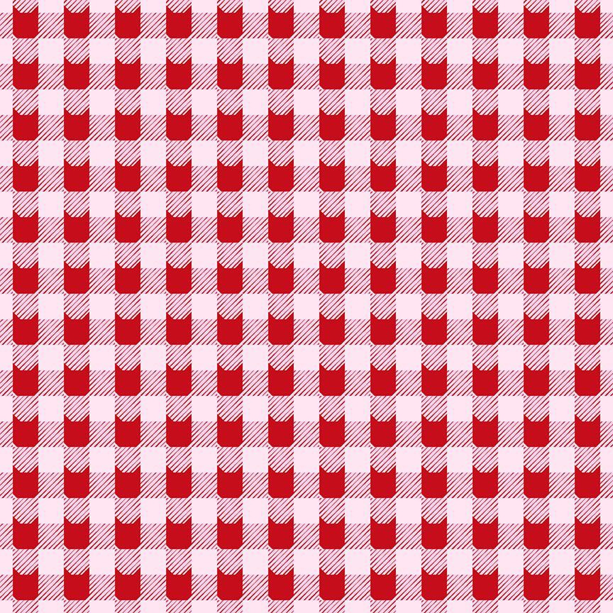 Feline Festive: Cat Plaid in Peppermint