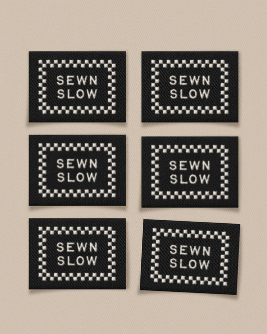 Sewn Slow Black Large Labels