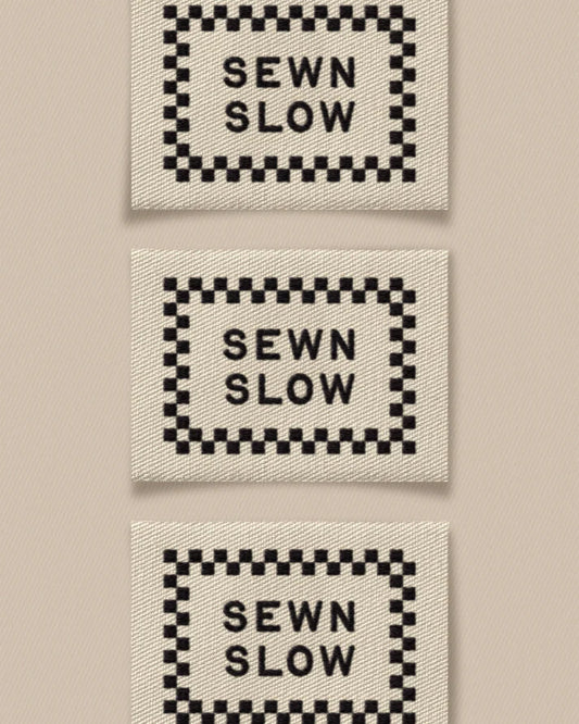 Sewn Slow Black & Ivory Large Labels