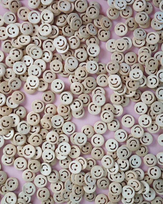 Smiley Face 1/2" Wood Buttons