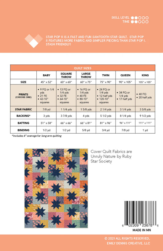 Quilty Love: Star Pop II Quilt Pattern