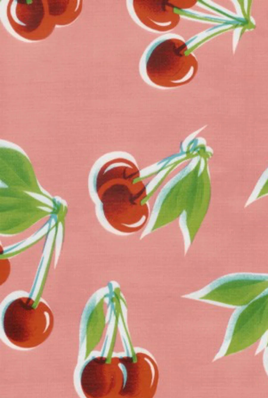 Oilcloth in Pink Cherries