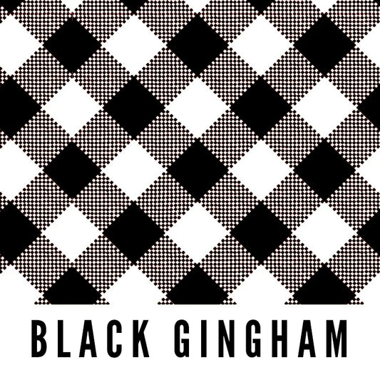 Splash Fabric: Laminated Cotton in Black Gingham