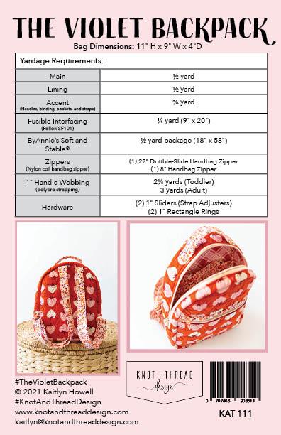 Knot & Thread: Violet Backpack Pattern