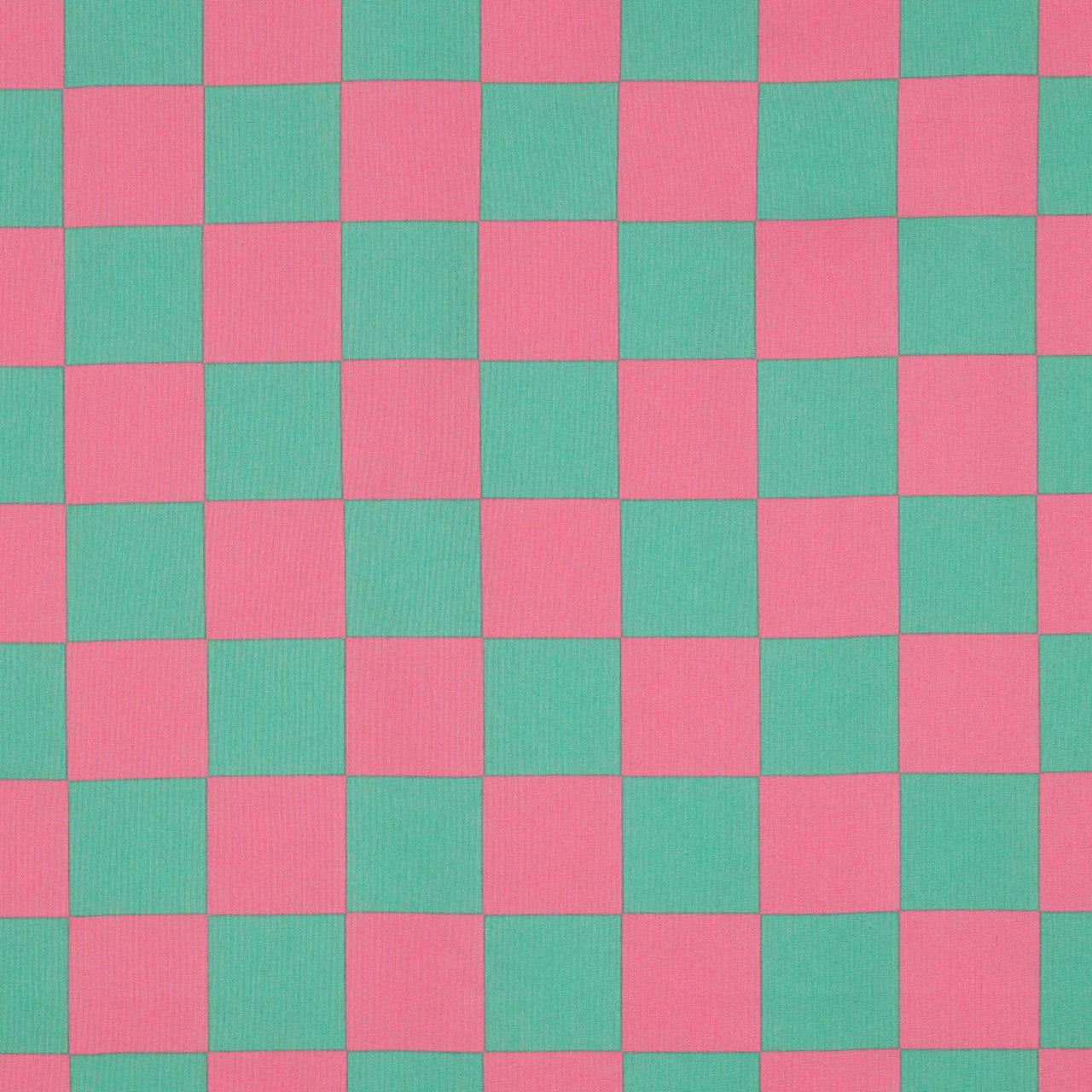 Lightweight Coated Cotton Checks in Green/Pink
