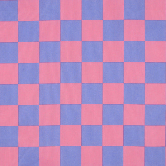 Coated Cotton in Pink Check