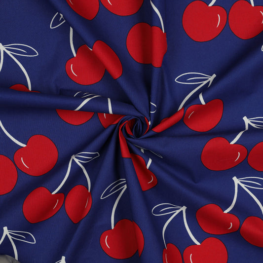 Lightweight Coated Cotton Cherries in Colbalt