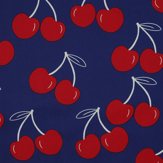 Lightweight Coated Cotton Cherries in Colbalt