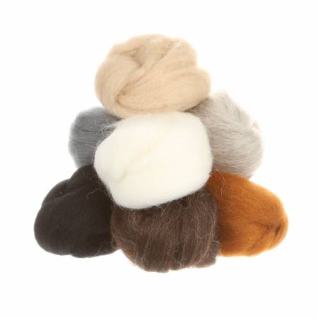 Wistyria Editions: 8 piece 12" Wool Roving in Furry Friends