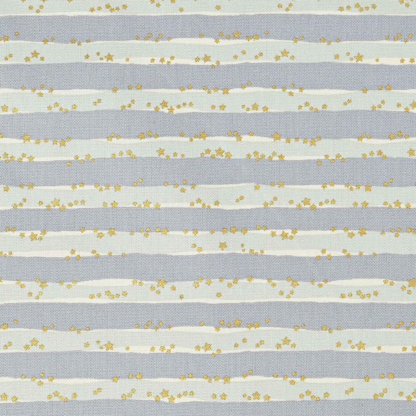 Linnea Basic Cotton Oxford: Stripes & Stars in Grey/Blue
