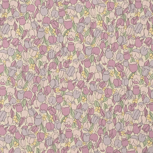 A Girl's Dream Cotton Oxford: Ditsy Tulip in Purple