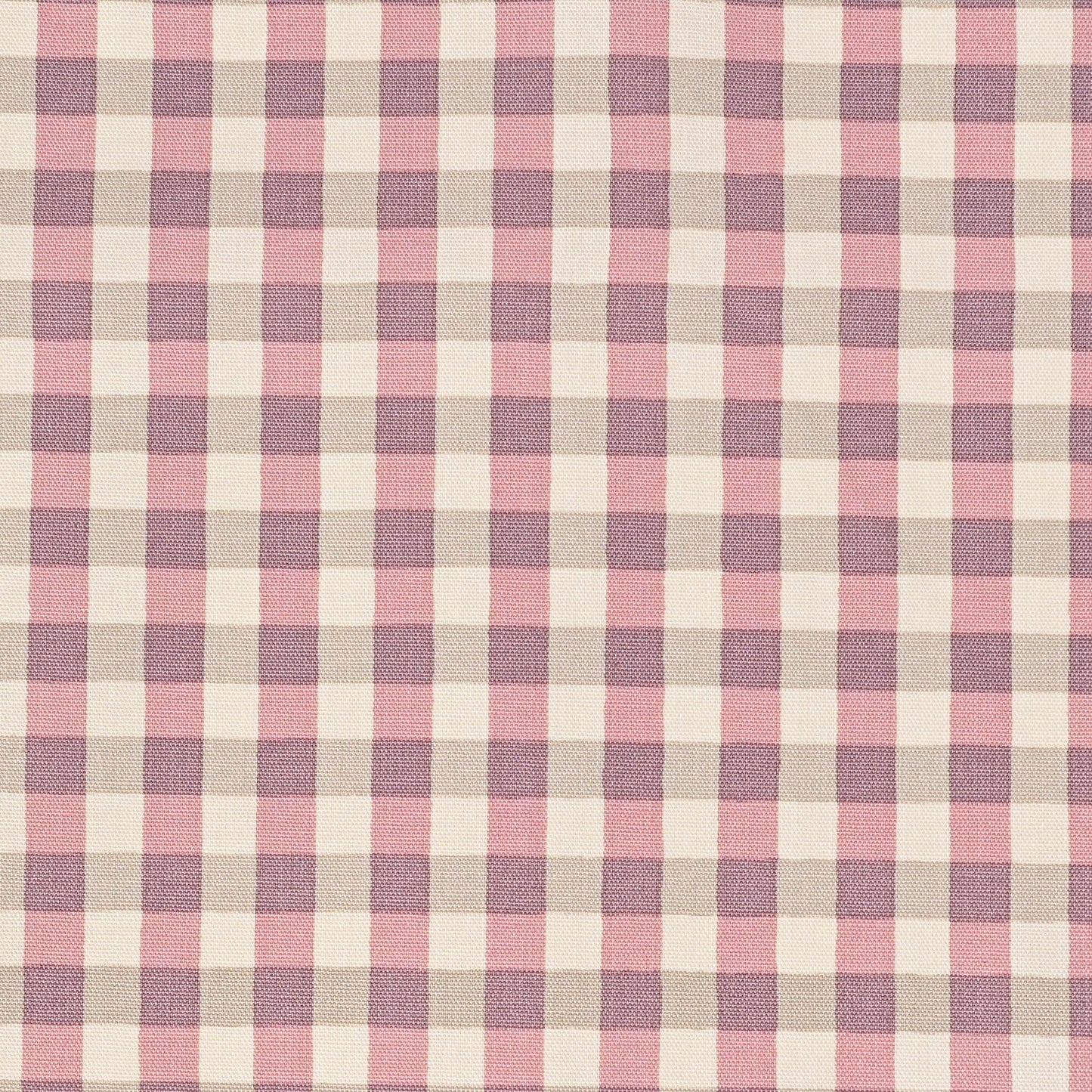 Linnea Basic Cotton Oxford: Gingham in Mauve & Grey