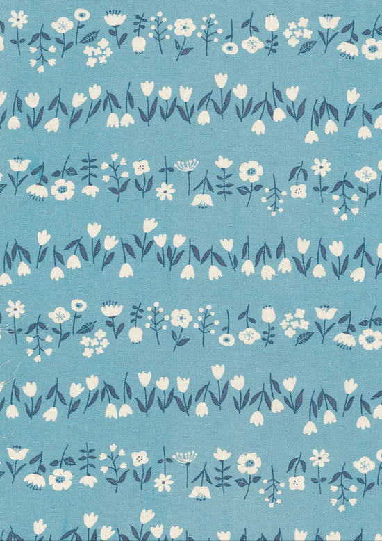 Cotton Oxford: Simply Palette Floral in Blue