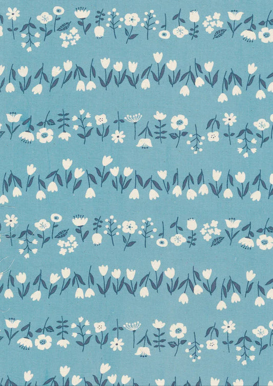 Cotton Oxford: Simply Palette Floral in Blue