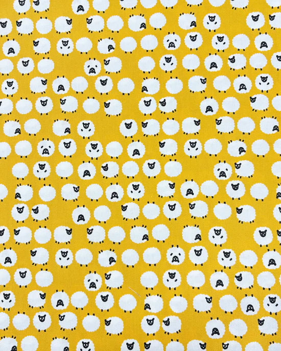 Cotton Oxford: Simply Palette Sheep in Yellow