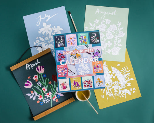 Watercolor Paint by Number Calendar