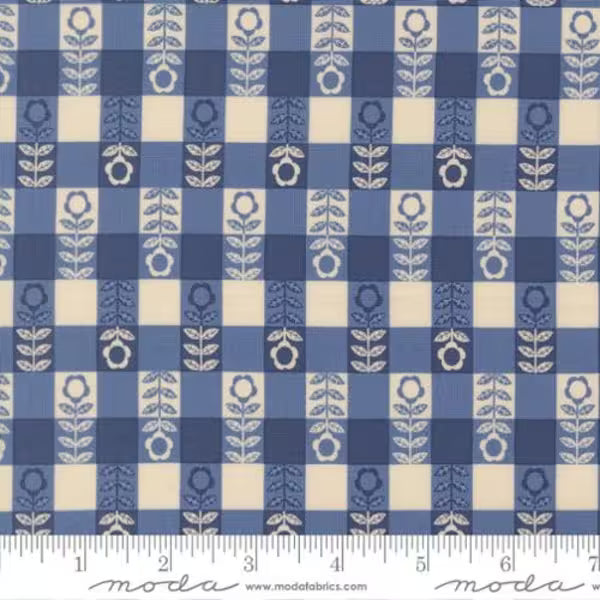 The Henhouse: Flower Plaid in Cobalt