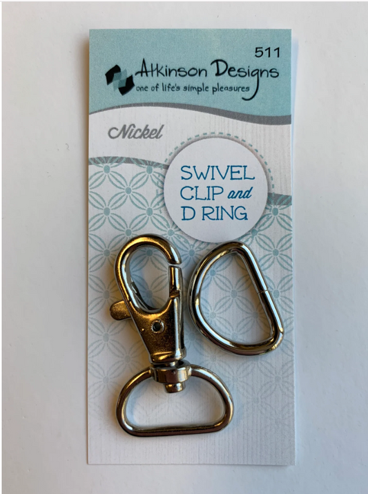 3/4" Swivel Clip & D Ring in Nickel