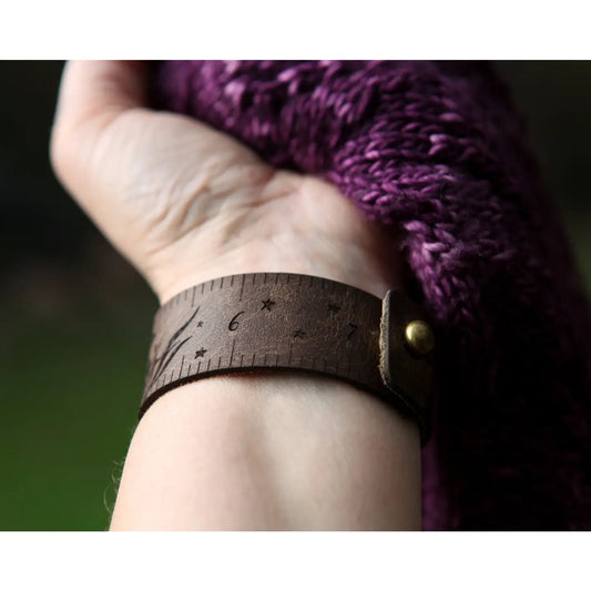 Luna Moth Leather Ruler Cuff with Bronze Stud For Crafting