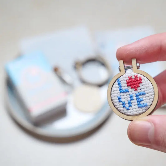 Love Letters Mini Hoop Cross Stitch Kit