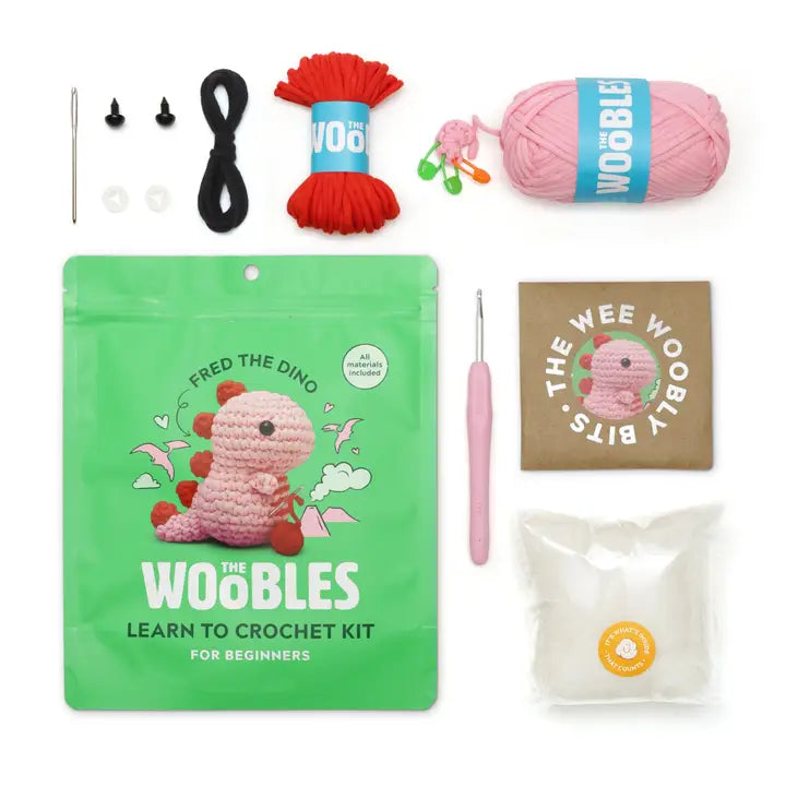 Pink Fred the Dinosaur Crochet Kit