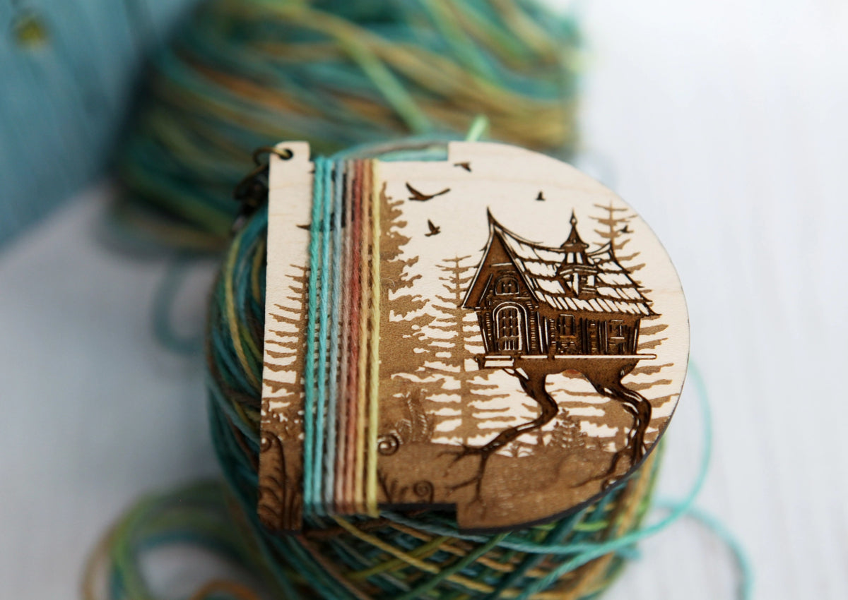 Baba Yaga Forest House Yarn WPI Ruler & Twist Angle Gauge
