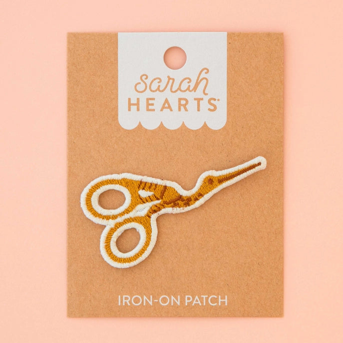 Sarah Hearts Labels: Stork Scissors Iron-on Patch