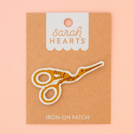 Sarah Hearts Labels: Stork Scissors Iron-on Patch
