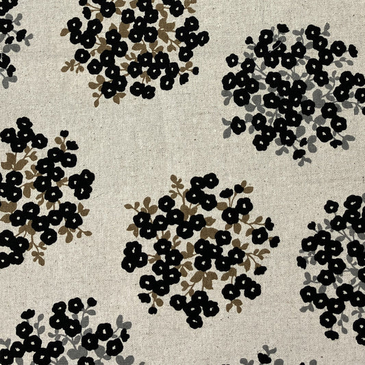 Cotton Flax Prints: Bouquet in Natural