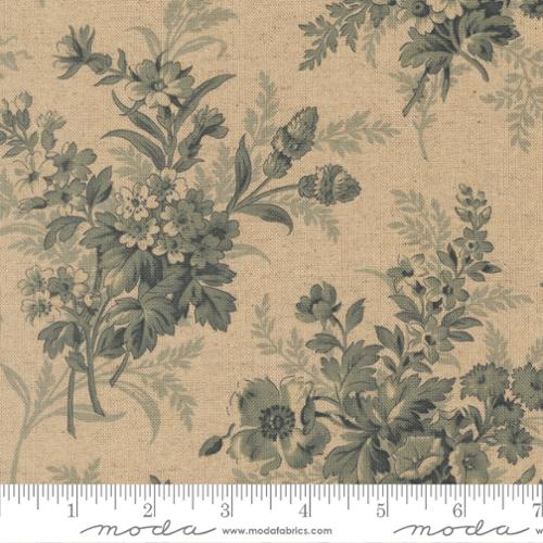 Breathtaking Blues Mochi Linen Canvas: Bouquets in Porcelain