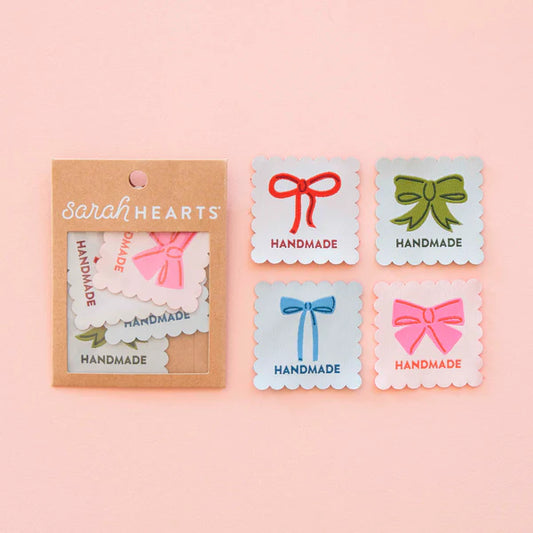 Sarah Hearts Labels: Bows Large Woven Labels