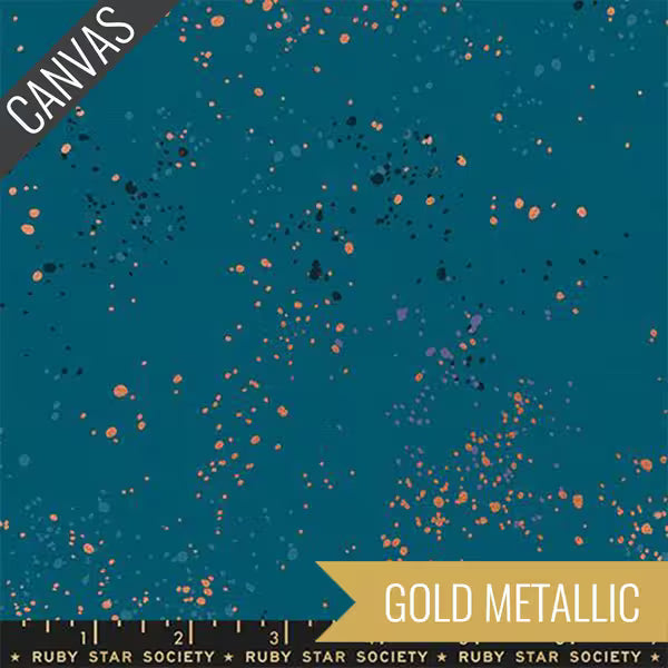 Speckled Canvas Metallic: Teal