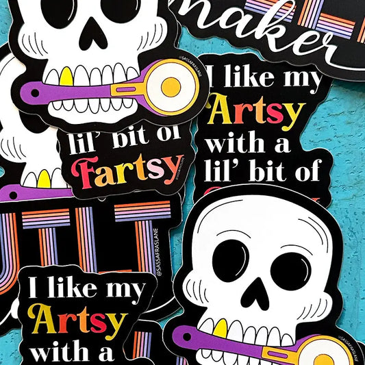 Skull & Rotary Cutter Sticker