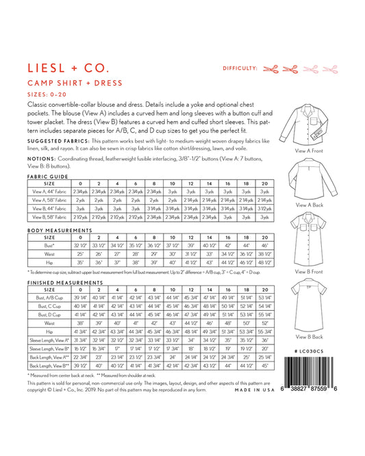 Camp Shirt & Dress Pattern