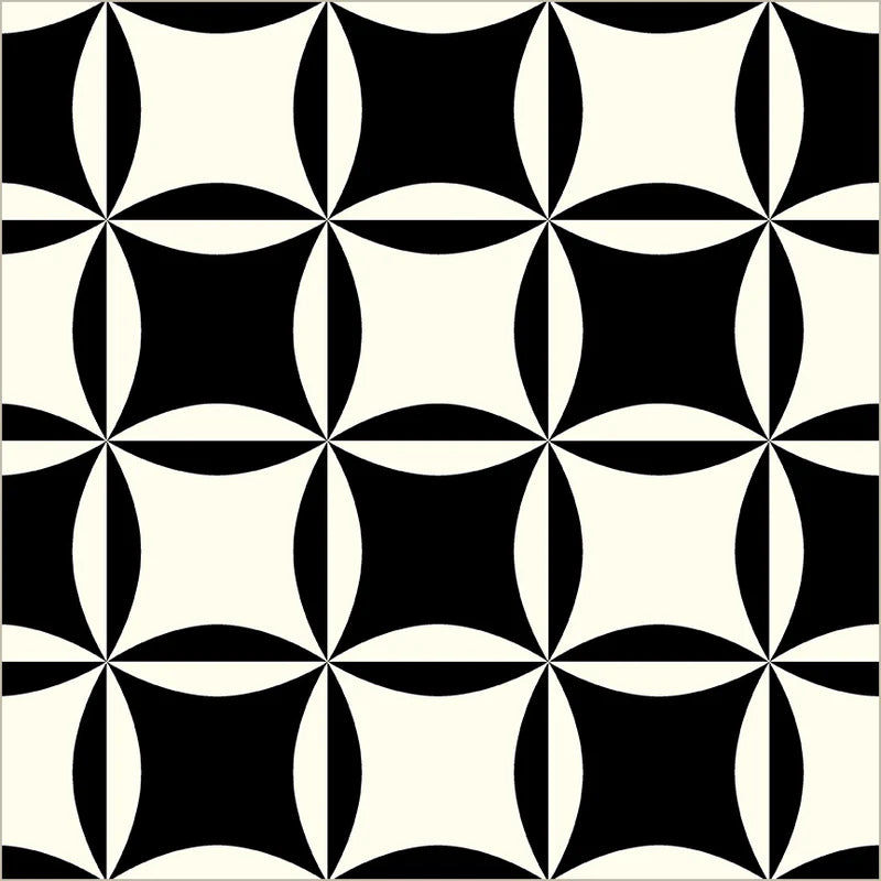 Perfect Points II: Cathedral Window in Black, Canvas