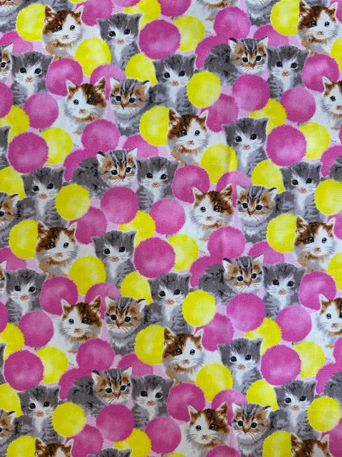 Cotton Oxford: Cats & Dots