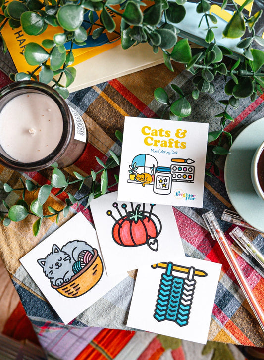 Cats & Crafts: Mini Coloring Book