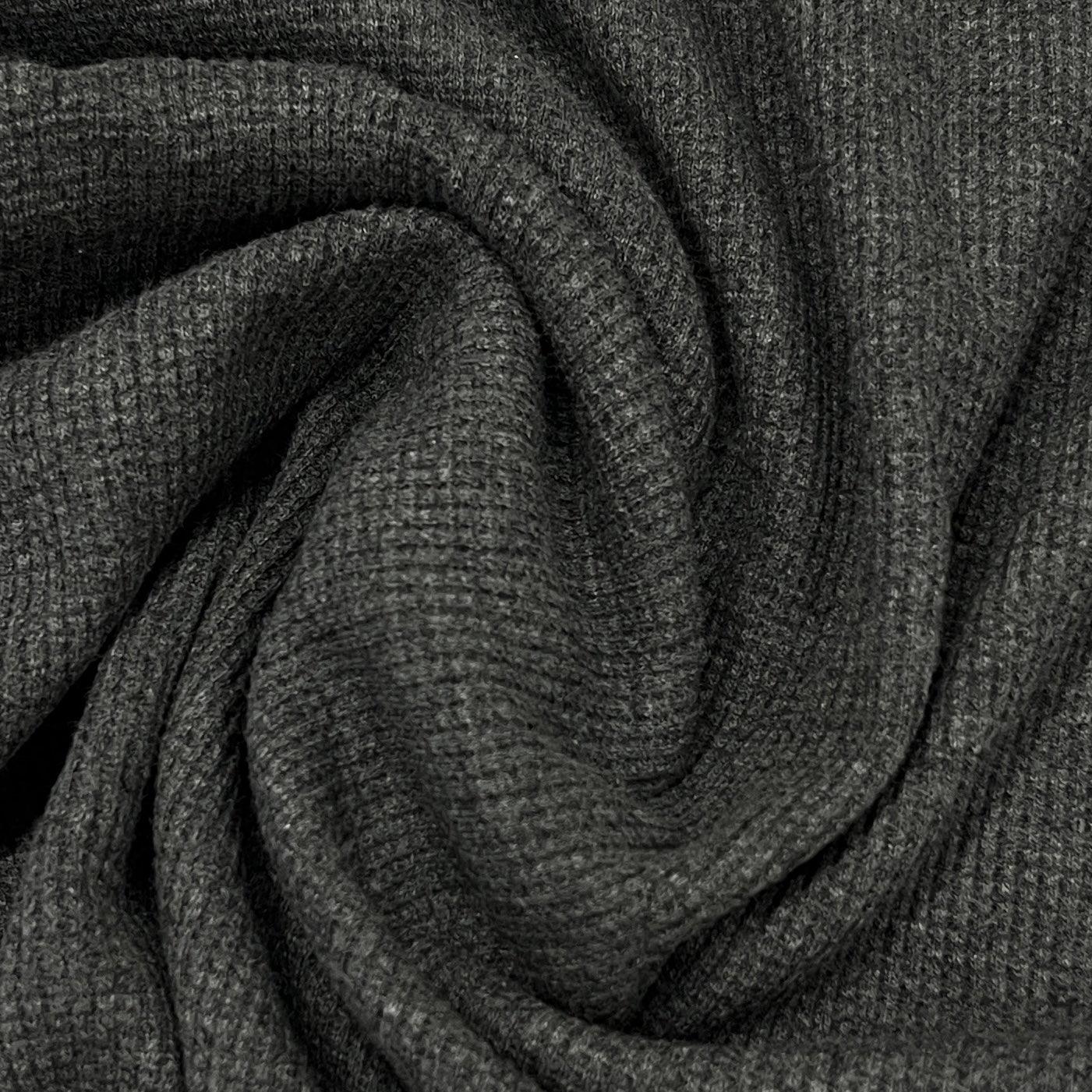 Organic Cotton Waffle Knit in Charcoal Mix