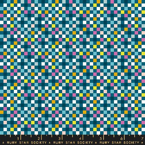 Washi Plus: Checkmate Checks and Plaids Pixels Squares in Teal