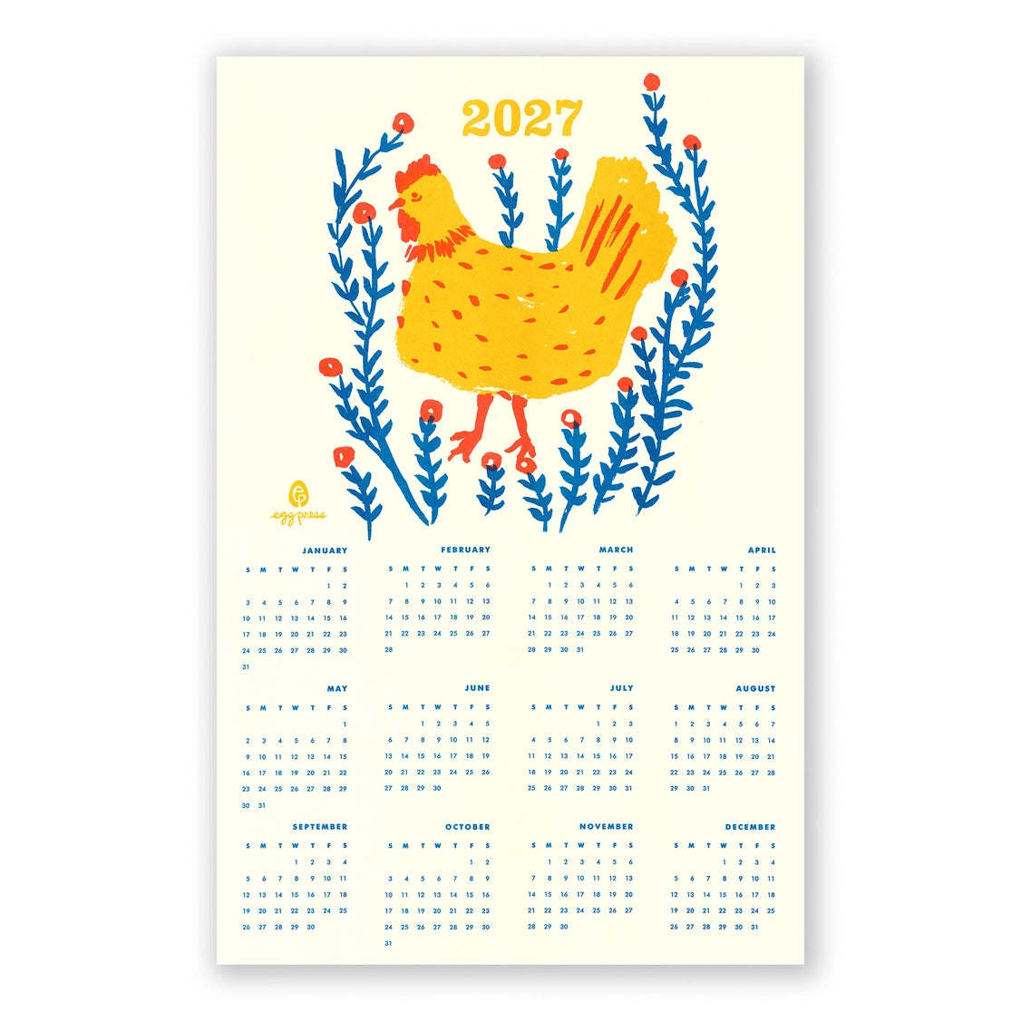 Chicken 2027 At-A-Glance Calendar